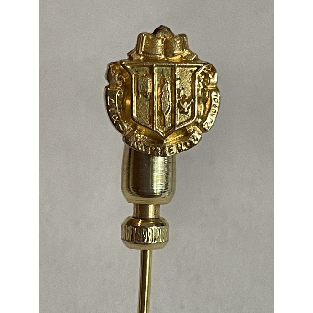 vintage Alpha Kappa Psi professional business fraternity coat-of-arms stickpin